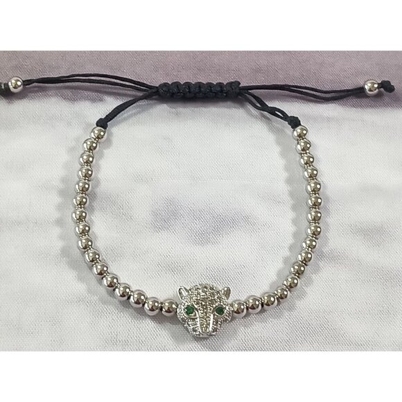 Stainless Steel Cougar Beaded Bracelet – Sleek & Durable Jewelry! - Picture 1 of 4